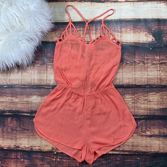 RELISTED Pink Strappy Swim Cover Up Romper - Picture 4 of 11